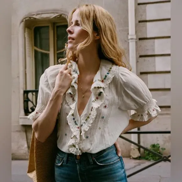 Doen Hettie Top in Sea Salt M - Picture 1 of 12